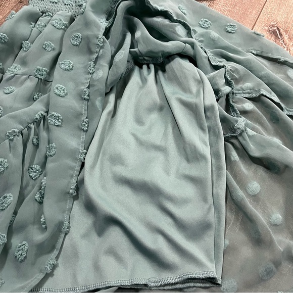 Emerald Sundae Green Sleeveless V-Neck Mini Sundress Size Small - Picture 8 of 11